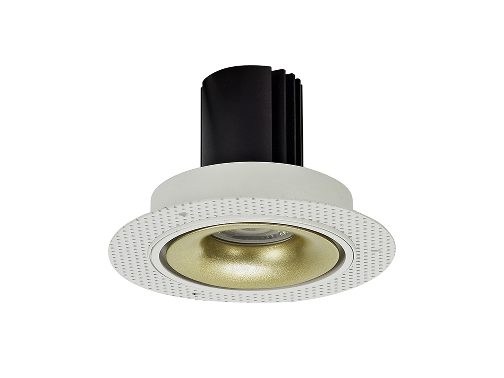 DM202180  Bolor T 12 Tridonic Powered 12W 2700K 1200lm 12° CRI>90 LED Engine White/Gold Trimless Fixed Recessed Spotlight; IP20